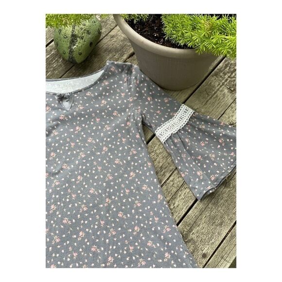 The Children's Place Cottagecore Dress Bell Sleeve Lace Floral Retro Sz 7/8 - Picture 3 of 8